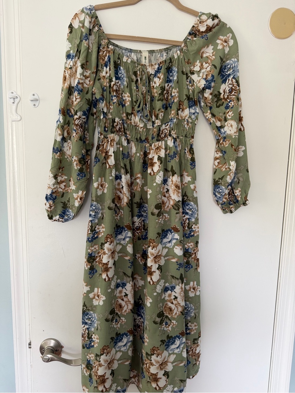 Vanilla Bay Olive Green Floral maternity Dress size M